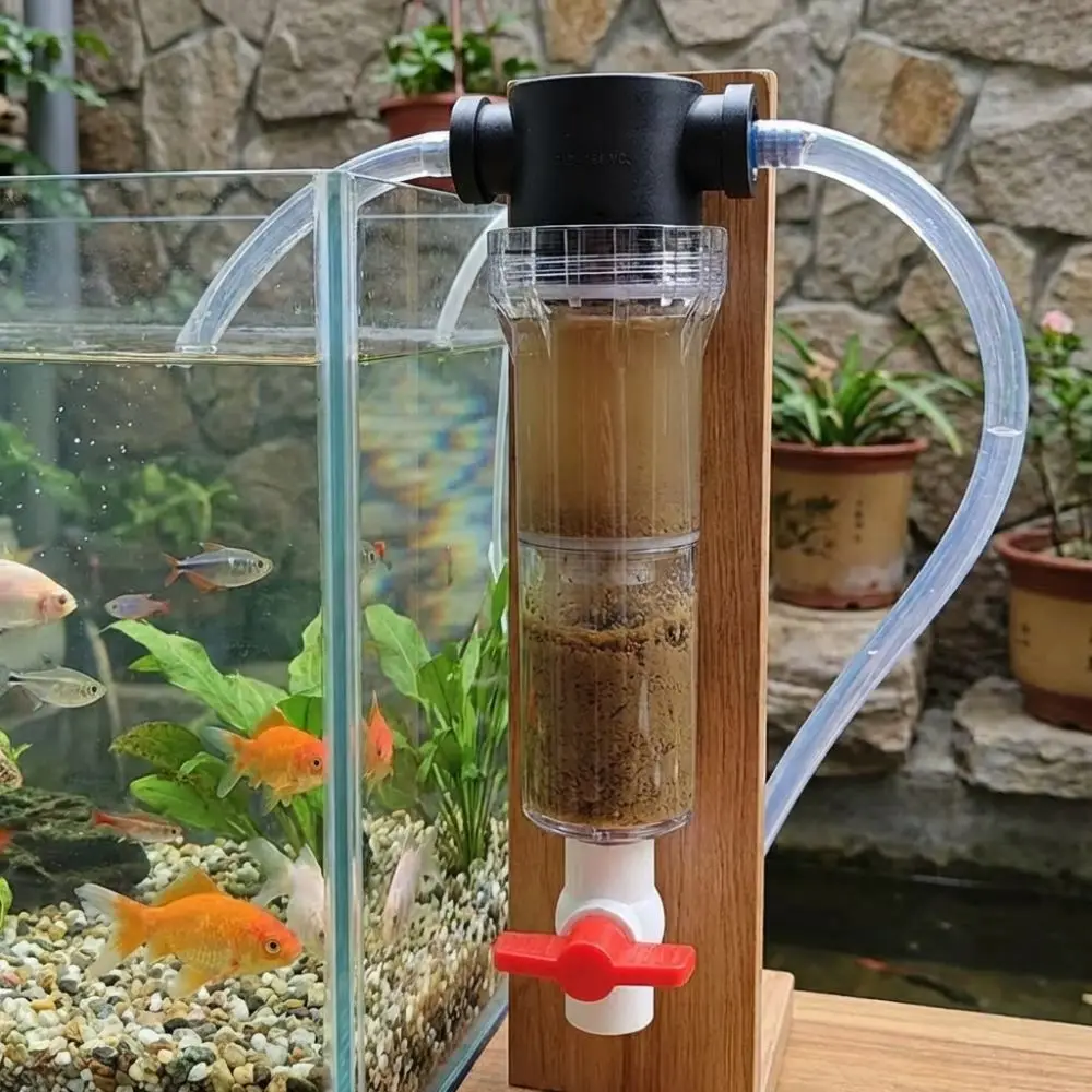 1/2 3/4 Female Thread Aquarium Feces Separator Precision Filtration Stainless Steel Filter Screen Fish Waste Collector