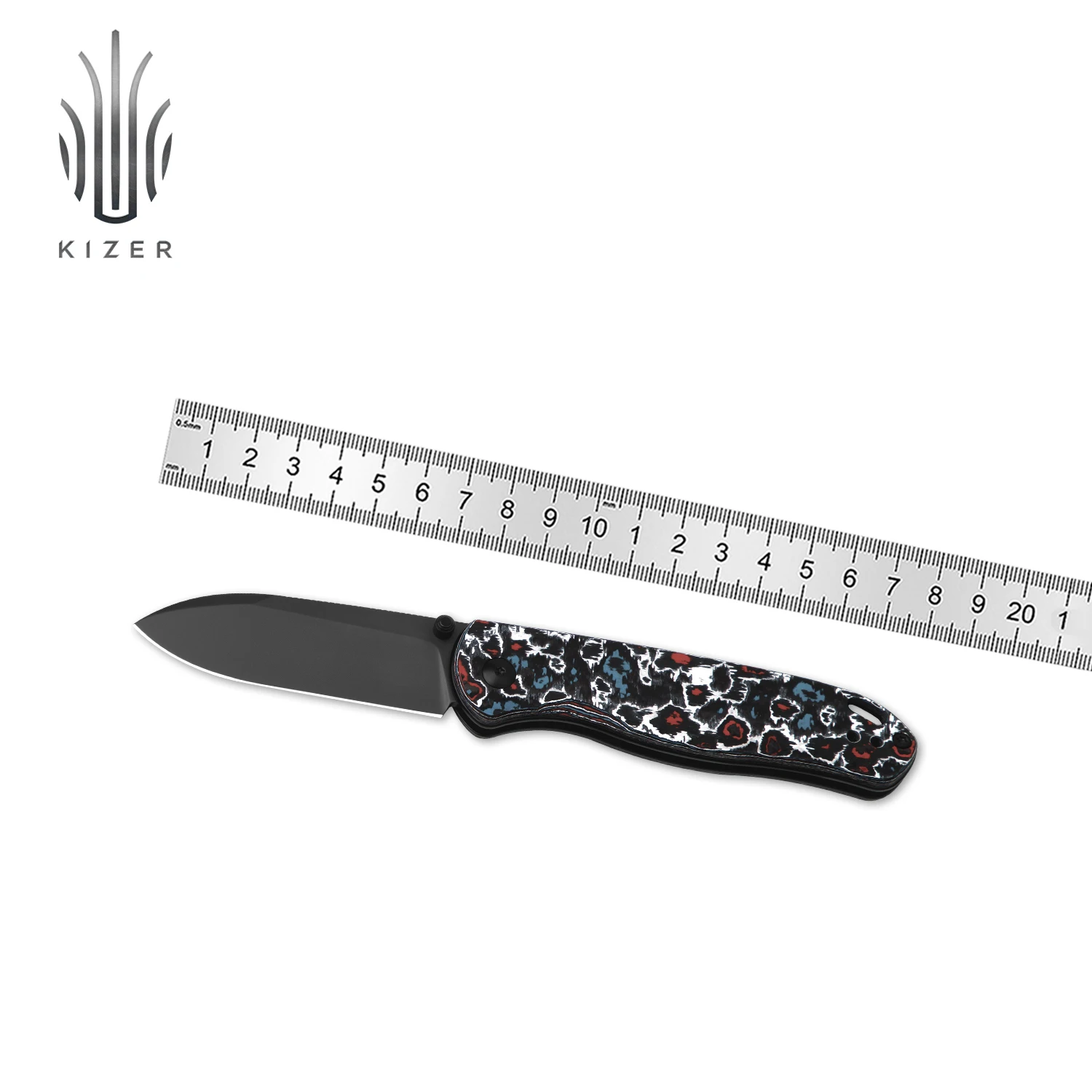 

Kizer Knife Folding Drop Bear Ki3619A5 2024 New Arrivals Fatcarbon Handle with S45VN Steel Blade Survival Knife