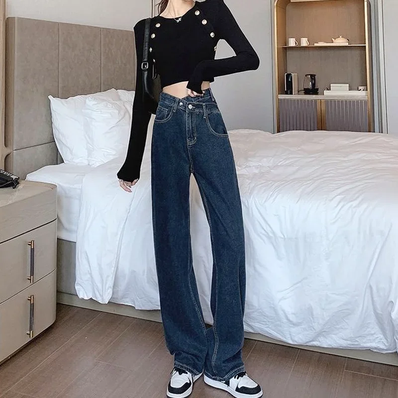 

Джинсы для мытья полов, женские дизайнерские широкие брюки, стильные брюки-бойфренды для подростков, уличные шикарные мешковатые брюки, винтажные Ulzzang, потертые, новейшие