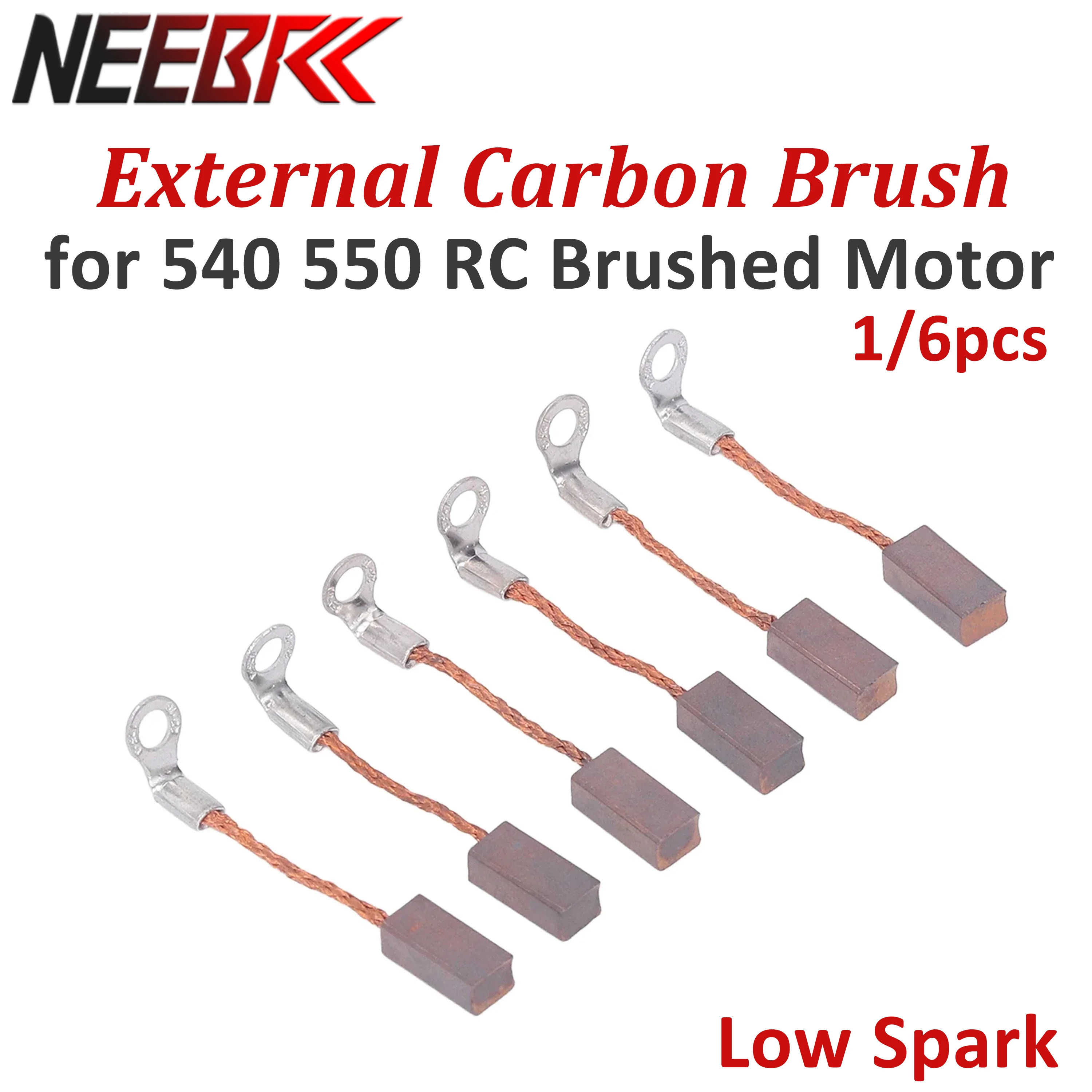 

NEEBRC 540 550 RC Brushed Motor External Carbon Brush Low Spark Carbon Brushes Replacement Low Noise Stable Tool Accessories