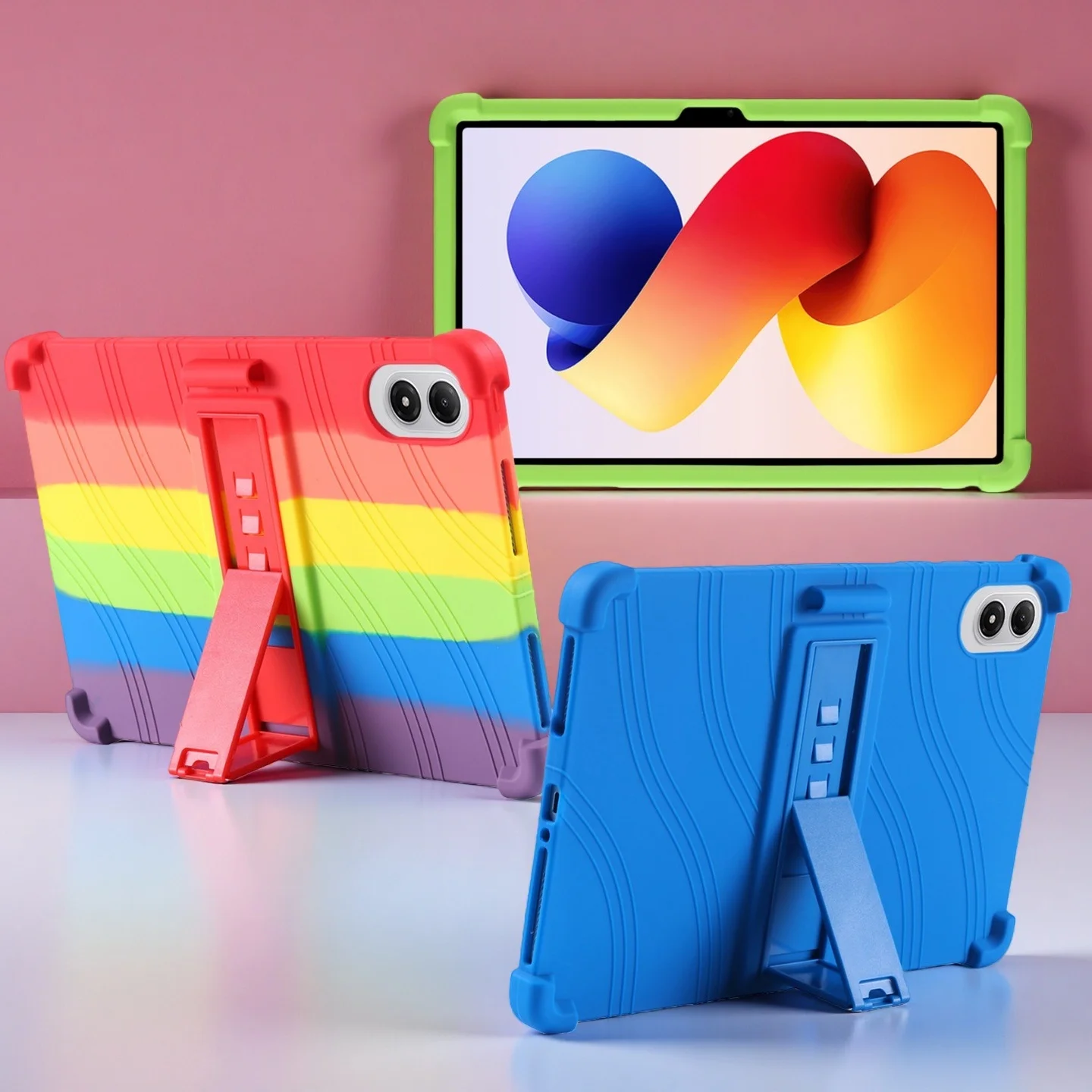 

For Xiaomi REDMI Pad 2 Pro Tablet Case 12.1 Inch 2025 New Soft Silicon Full-Body Shockproof Protective Cover with Kickstand