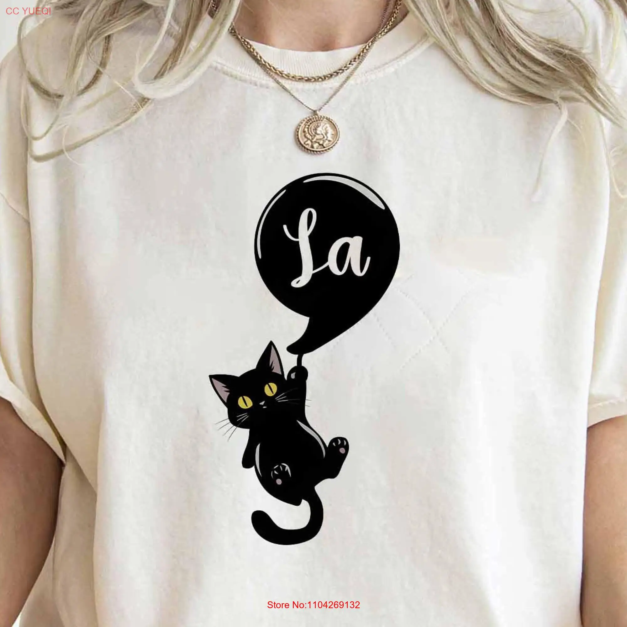 Childless Cat Lady La T Shirt Comma for Feminist Cottagecore Kittens Voting 2024 long or short sleeves