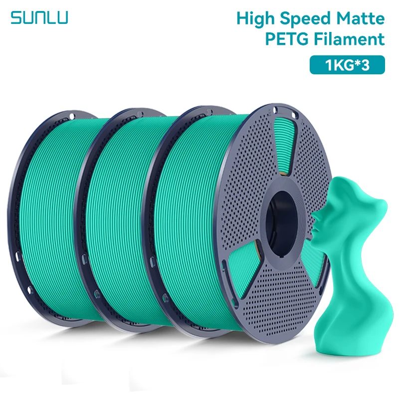 SUNLU Hochgeschwindigkeits-Matt-PETG-Filament 1,75mm 600mm/s Schnelldruck Verwicklungsfreies PETG-Filament Passend für die Meisten FDM-Drucker 1KG Spule