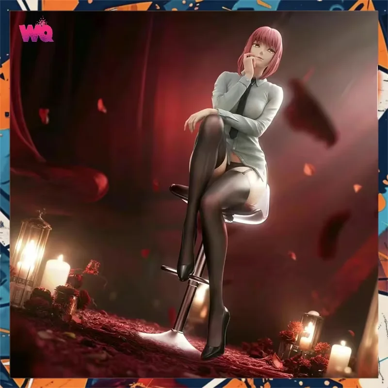 New 25cm Chainsaw Man Anime Figures Makima Figure Sitting Posture PVC Statue Room Ornament Collection Model Toys Birthday Gifts