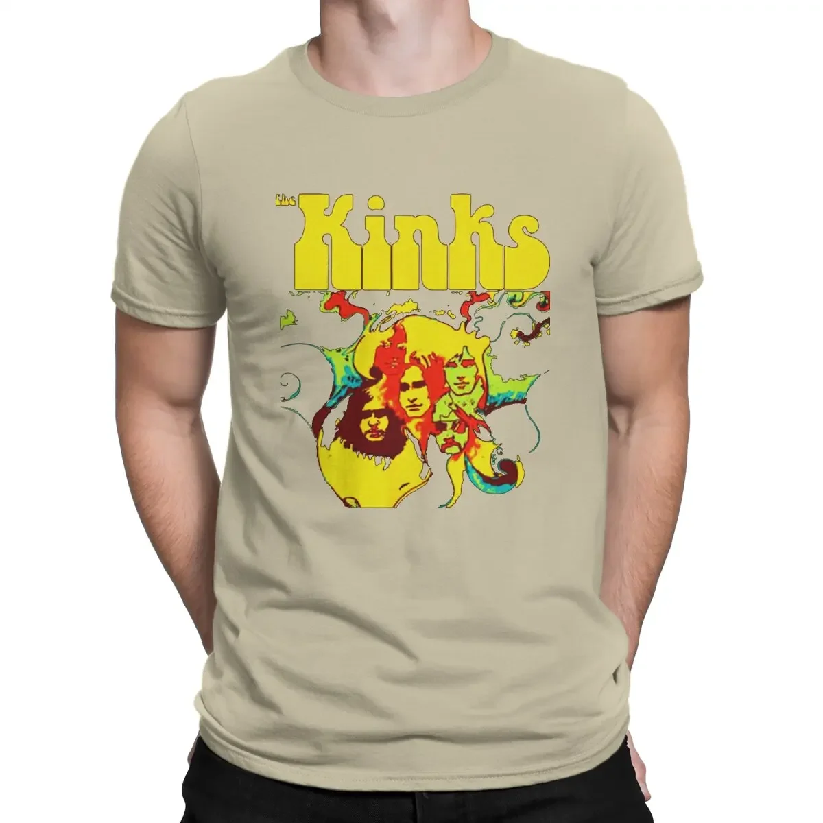 Sleeve Clothes New Arrival Rock The Kinks Band Main Members T Shirt Men's Pure Cotton Casual T-Shirt Round Neck The Kinks style