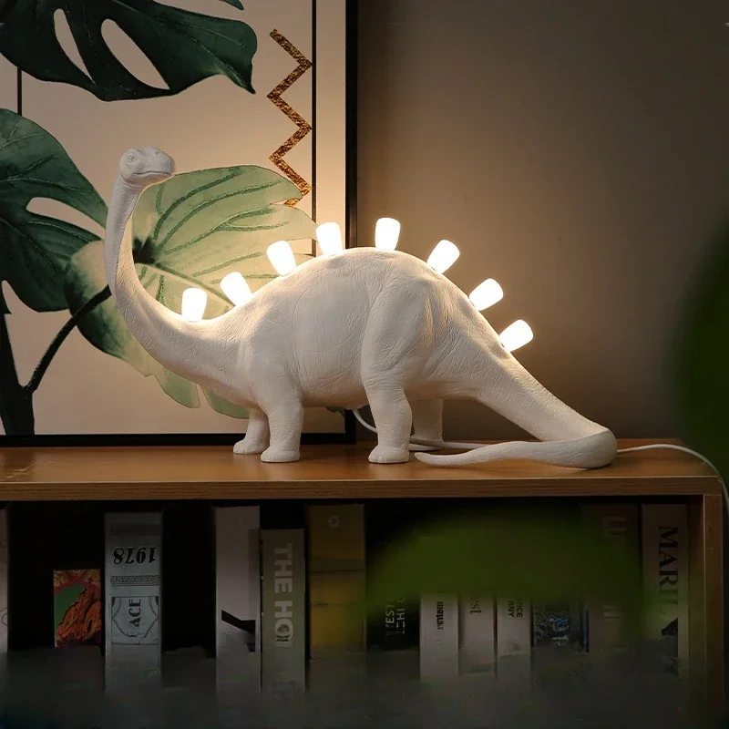 

Nordic Dinosaur Resin LED Table Lamp Creative Designer Art Study Children's Room Bedhead Living Model Decoration Light