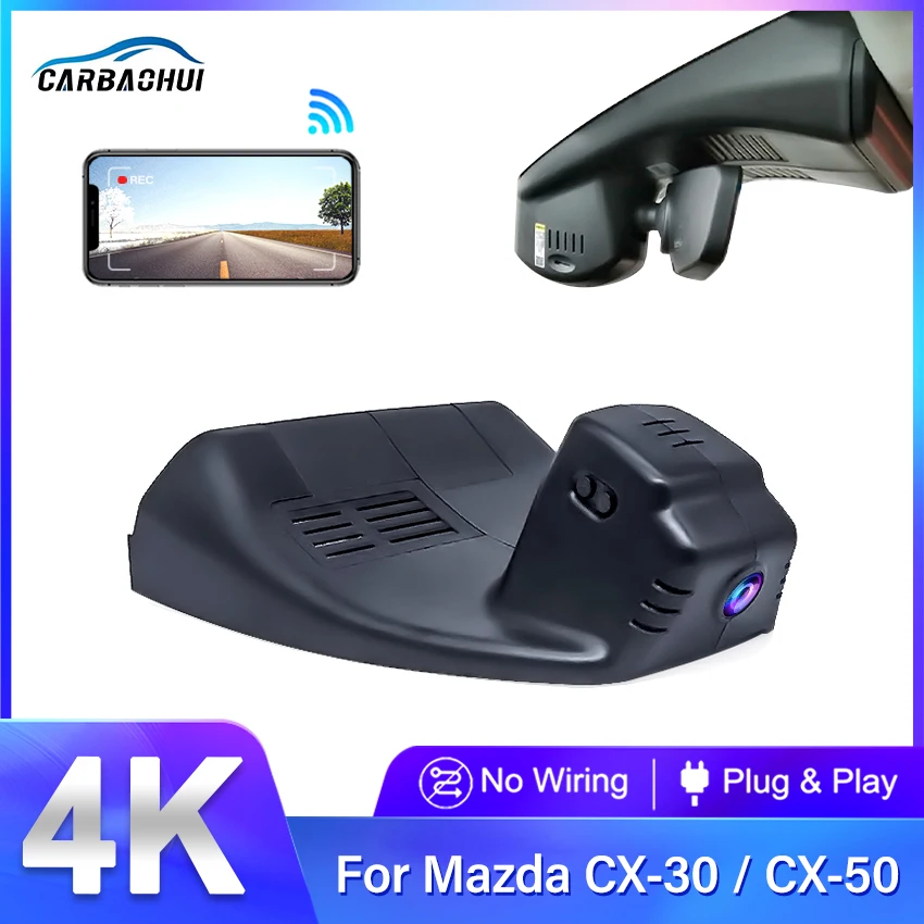 4K 2160P التوصيل والتشغيل سهلة التركيب واي فاي جهاز تسجيل فيديو رقمي للسيارات داش كام لمازدا CX30 3 2018 2019 2020 2021 2022 بواسطة التحكم في التطبيق