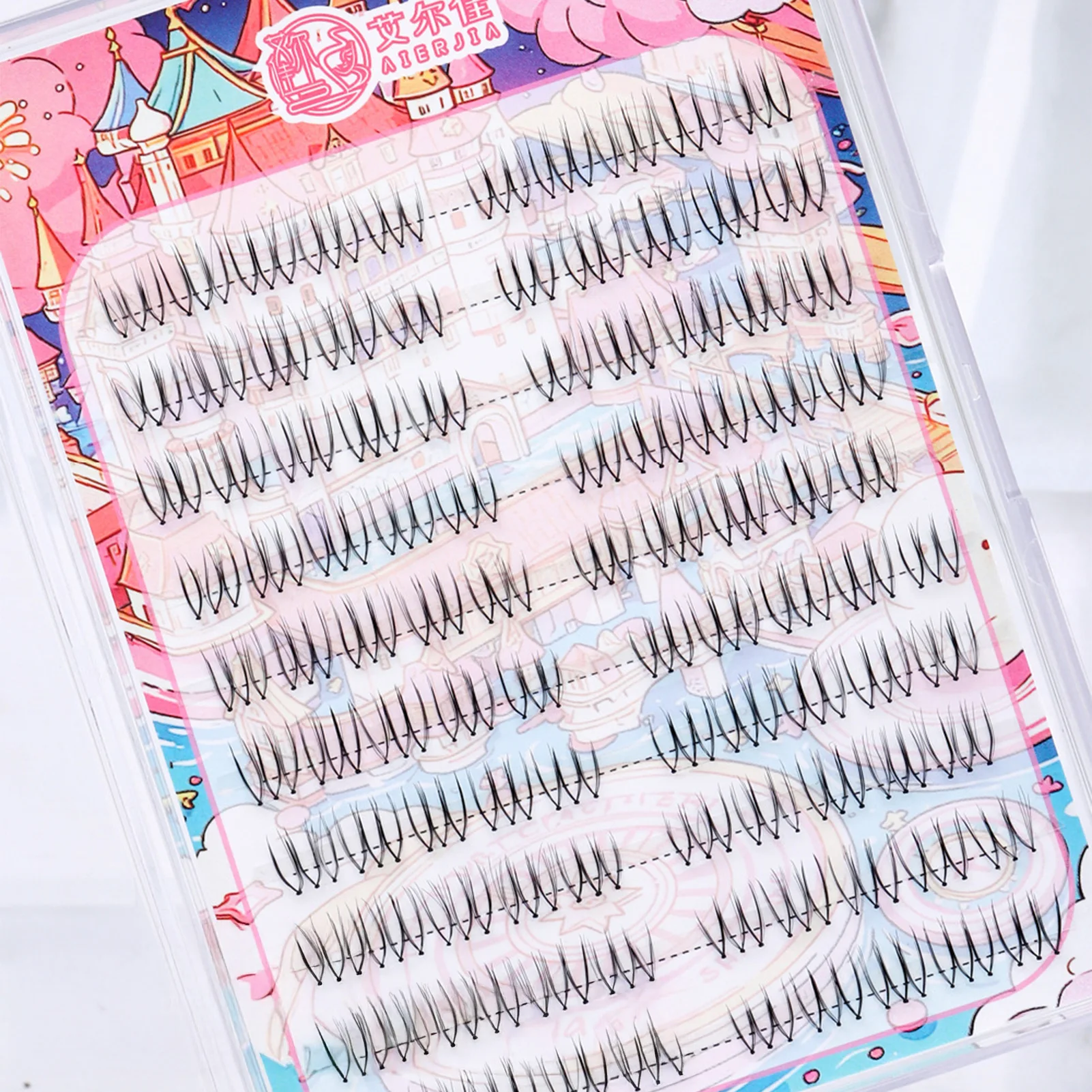 Extension de cils sans couture en forme de U, naturel et fin, Style idole Kpop, Type segmenté, grappe de cils Manga, outil de maquillage