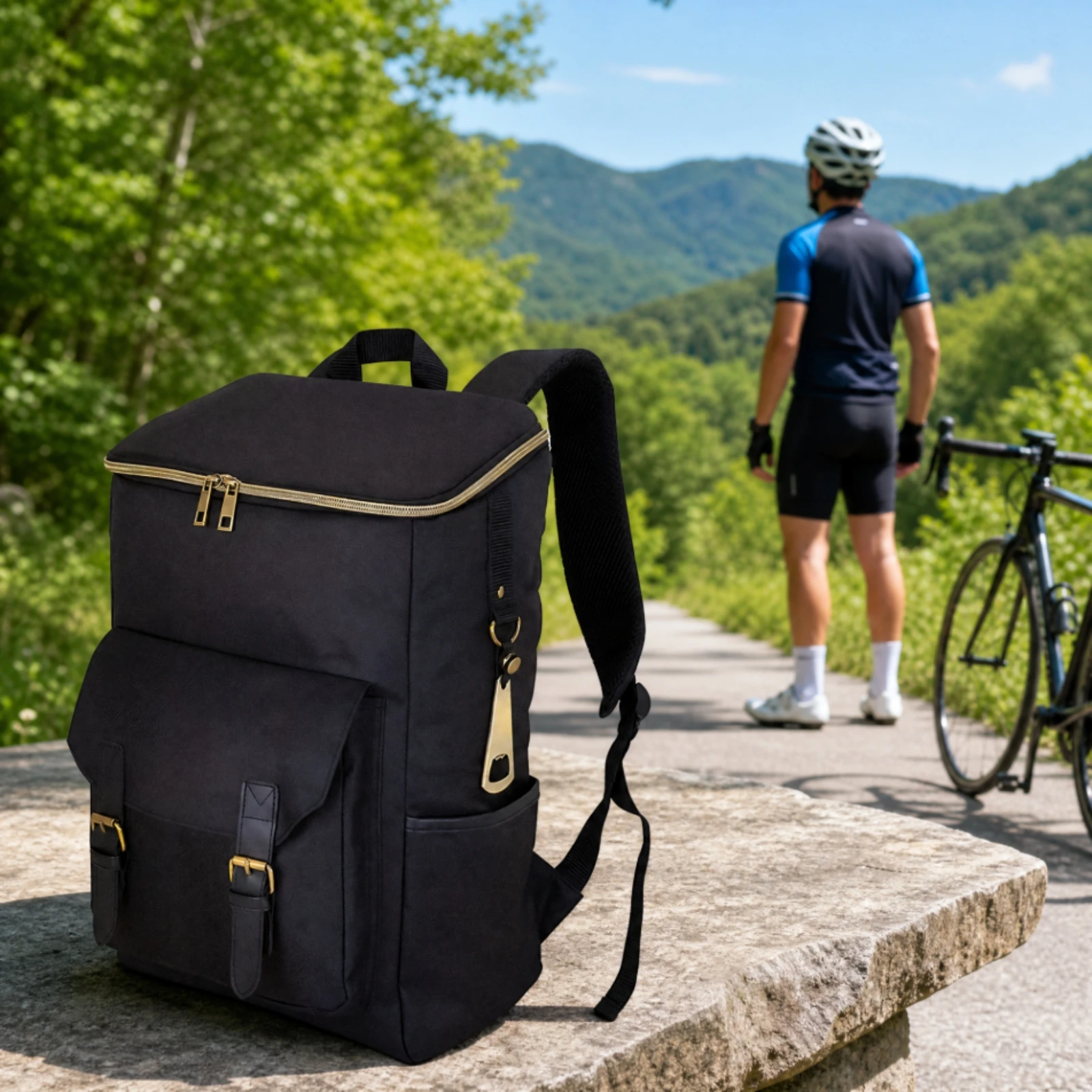 Thermal Rucksack 20 Liter Cooler Backpack with Front Flap Pocket Adjustable Straps for Hiking Cycling