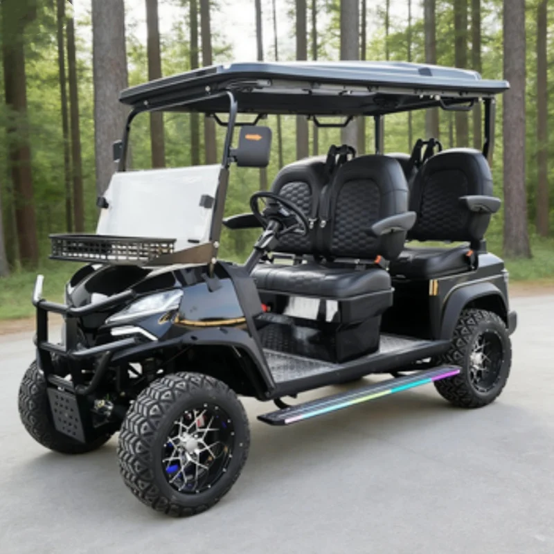 High-End Quality Club Sightseeing Electric Golf Cart Wild Off-Road Hunting Car Suitable Starry Sky Roof Roof LED Light Strips