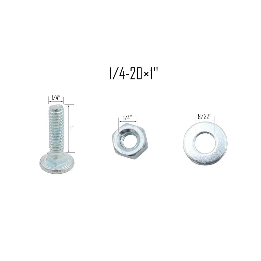 15 مجموعة من مسامير مسامير النقل مجموعة متنوعة من مسامير الرقبة المربعة مقاس 120 × 1 بوصة مع صواميل سداسية وفولاذ كربوني مسطح (Zi)
