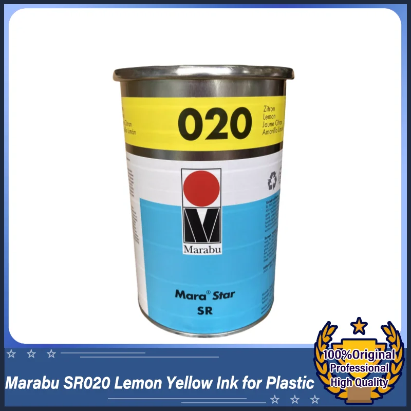 Marabu SR020 Lemon Yellow Alcohol-Resistant Ink for Plastic – High-End Screen and Pad Printing