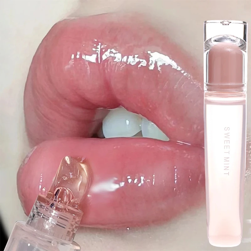 Plumping Jelly Lip Gloss Moisturizing Transparent Water Light Lip Oil Mirror Lasting Liquid Lipstick Women Lips Makeup Cosmetics