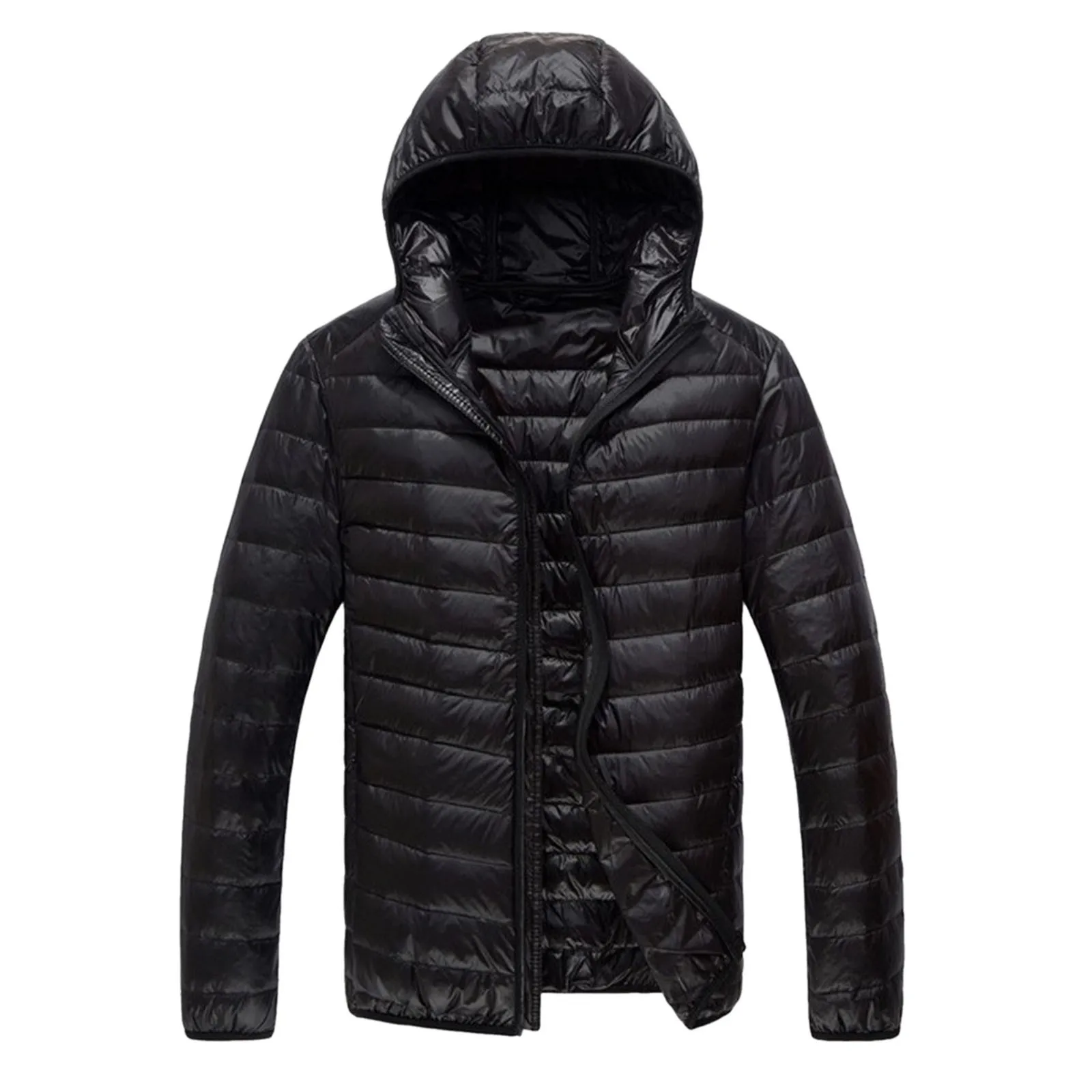 Men Puffer Jackets Mens Korean Fashion casual Hooded Ultra Light Packable Water and Wind-Resistant Breathable Down Coat