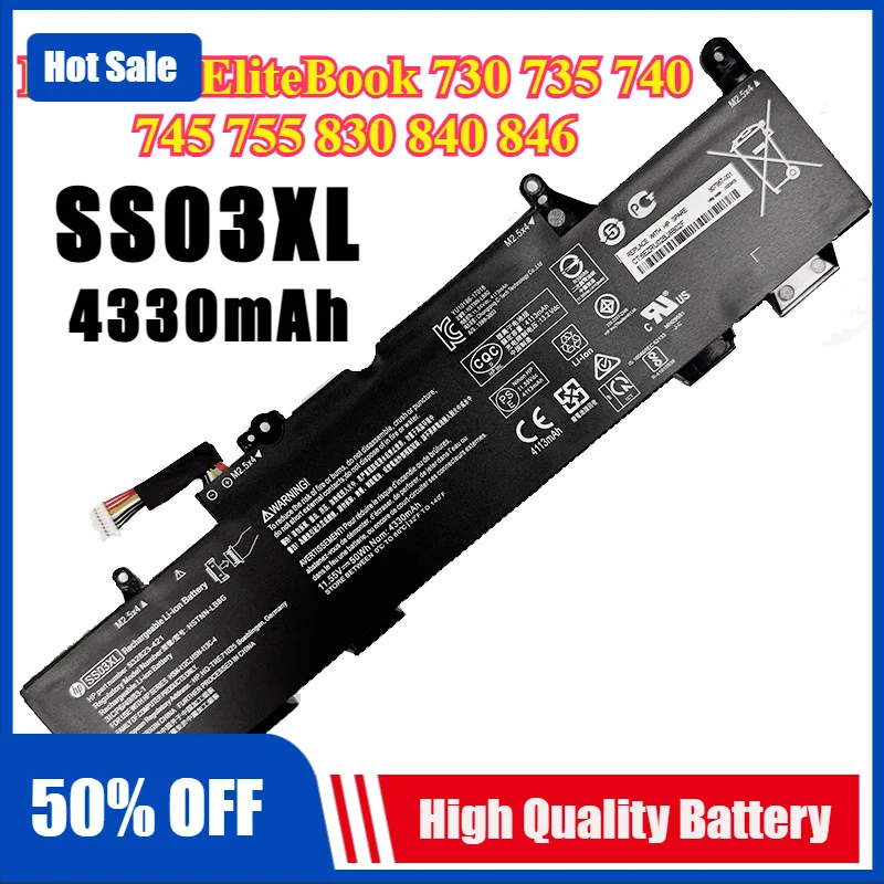 

Laptop Battery SS03XL for HP EliteBook 730 735 740 745 755 830 840 846 ZBook 14u G5 HSN-I12C HSN-I13C-4 HSN-I13C-5