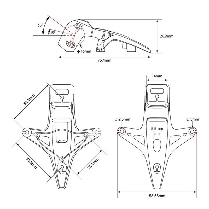 T23C Camera Protective Canopy II 15°-35° Adjustable For DJI O4 / O4 Wide Camera For Metor75 Pro II Meteor65 Pro II Frame