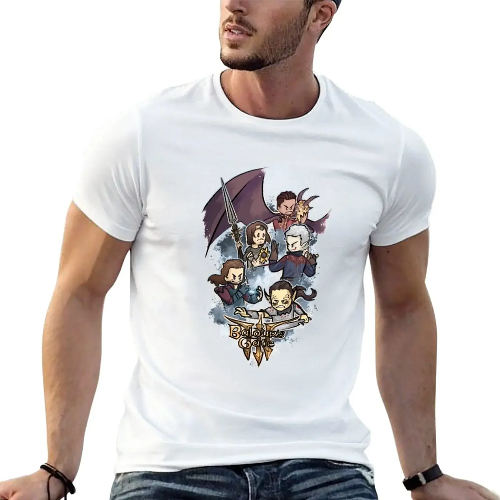 T-shirt for a boy Aesthetic clothing korean fashion mens graphic t-shirts anime New Baldur&apos gate  T-Shirt Short Sleeve man