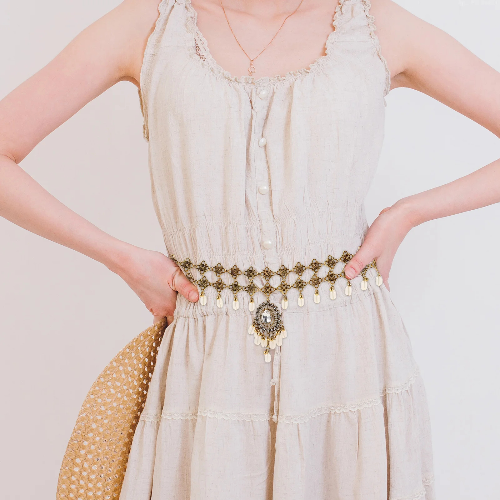 

Waist Chain Boho Rhinestone Belt Style Jewelry Belts Nationality Dance Body Ethnic