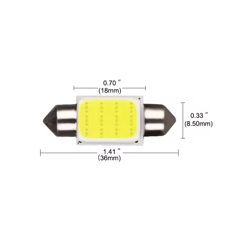 2PCS 12/24V Hot Sale Car LED Lights Reading Double Tip Cob Lamp 31mm 36mm 39mm 41mm License Plate Light Bulb