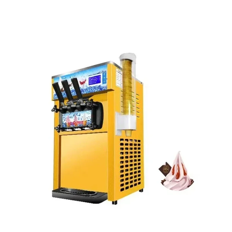 

Commercial ice cream machine 1200 watt countertop soft server with hopper cylinder expansion