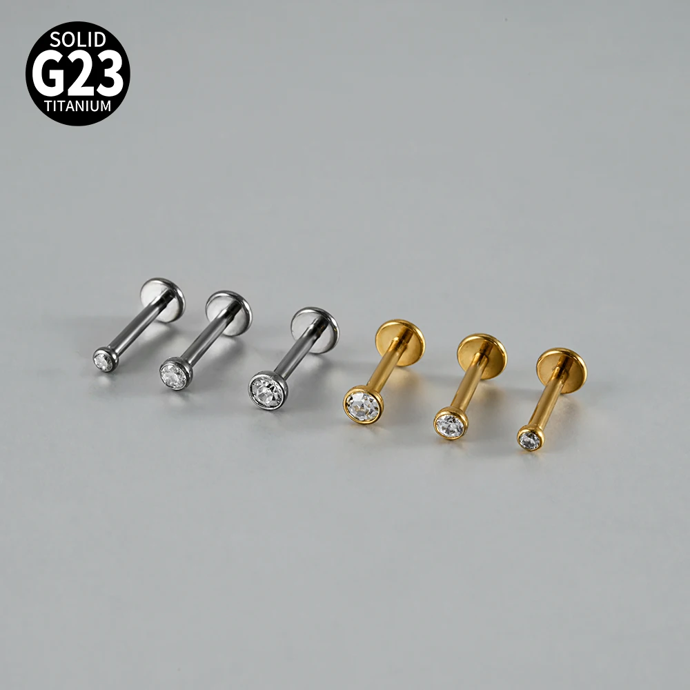 10 Stück/Set G23 Titan Zirkon Labret Lippenring Ohrstecker Ohr-Tragus-Knorpel-Helix-Conch-Ohrpiercing Körperschmuck 16g – Detail 4