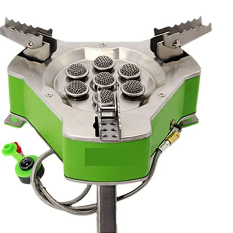 Cuisinière à gaz fendue portable, four 7 étoiles, réchaud durable, extérieur, décontracté, feu sauvage, Butane, vequefaction