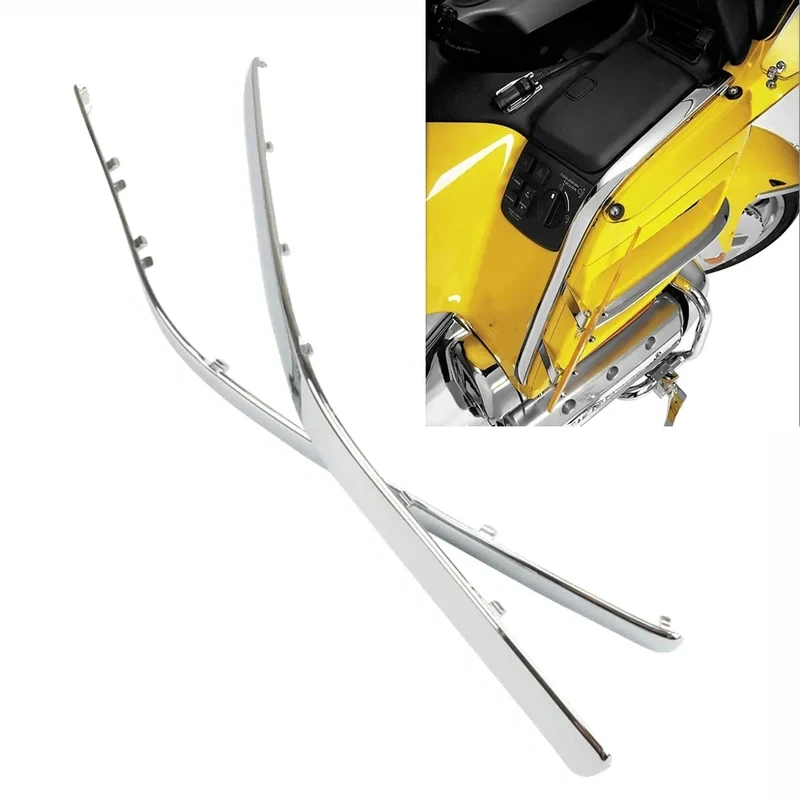 Motorcycle Side Box Trim Connecting Fairing Bow Shaped Chrome Strake Decoration For Honda Goldwing GL1800 GL 1800 2001-2011 2010