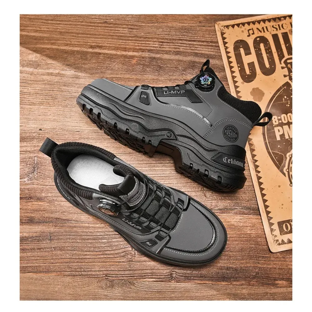 Herbst Männer High Top Stiefel 2025, Outdoor Stiefeletten Bequeme Casual Männliche Stiefeletten Wandern Outdoor Turnschuhe Botas Para Hombre