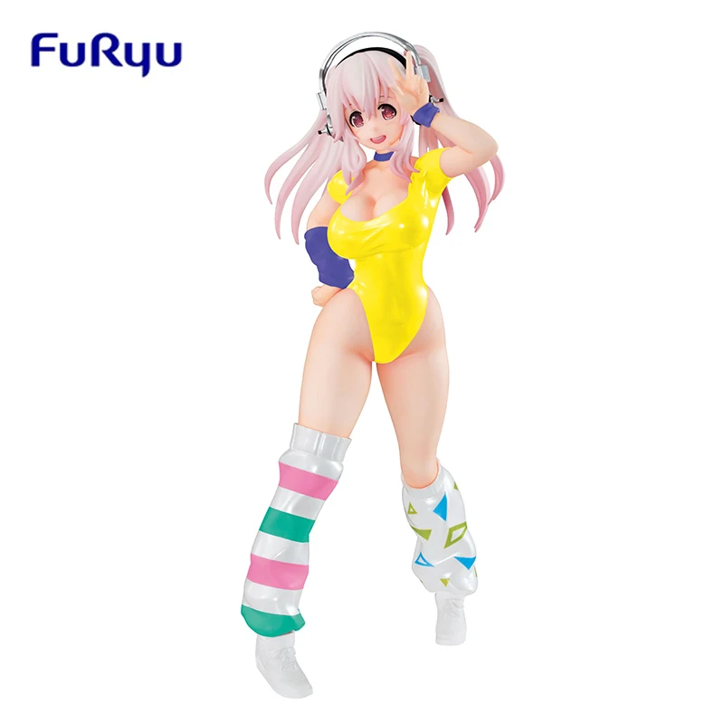 

Original FuRyu Super Sonico 80s YellowPVC Anime Figure Action Figures Model Toys