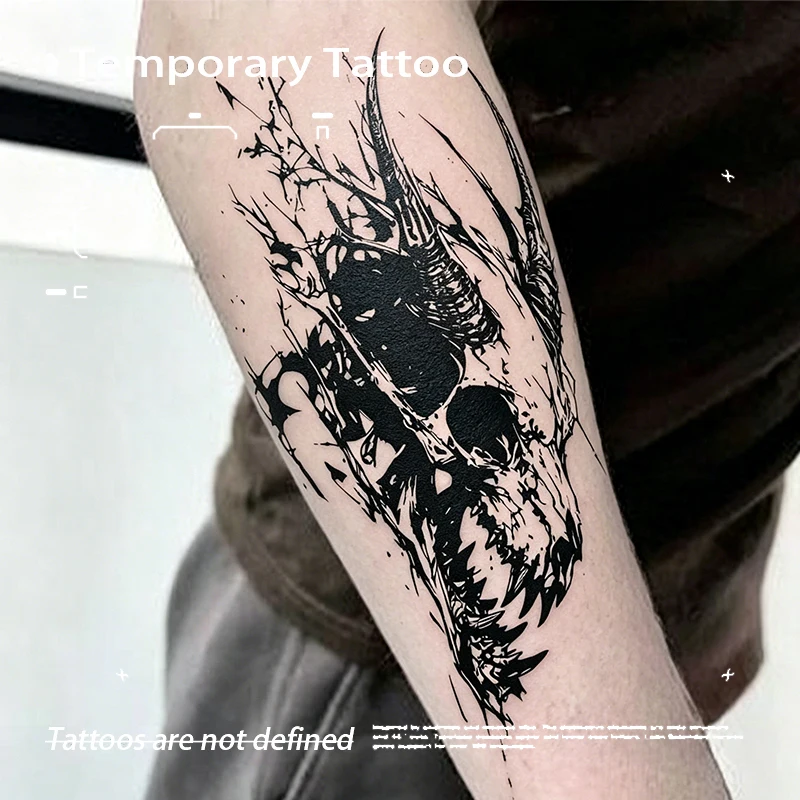 Dark Demon Dragon Skull Herbal Juice Tattoo Sticker Temporary Tattoos Fake New Toys for the Best Adolescents Stickers Hotwife