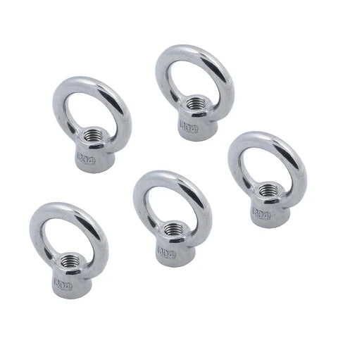 리프팅 아이 너트 링 루프 홀 스레드 너트, 해양 하드웨어용 304 스테인리스 스틸, JIS1169, 5 개