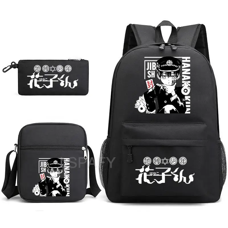 3pcs Toilet-bound Jibaku Shounen Hanako Kun Backpack College Backpack Trendy Lady Laptop Mochilas Book Travel Student SchoolBags