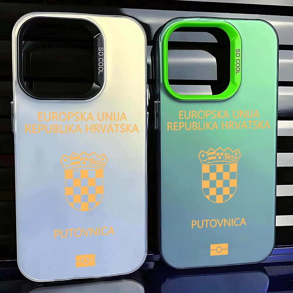 Custodia per telefono con copertura per passaporto croazia per iPhone 15 14 13 12 11 Pro Max X XR XSMAX 8 7 Plus Cover posteriore antiurto opaca