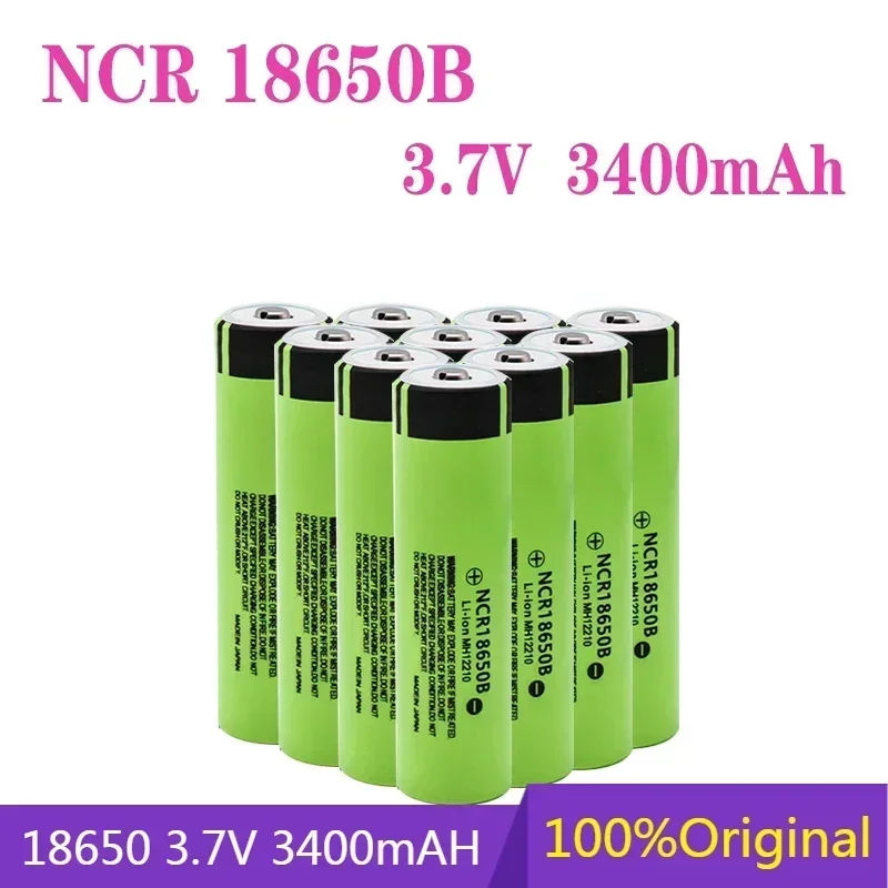 original 100% NCR 18650b 3.7v 3400mah batterie au lithium rechargeable pour lampe de poche Panasonic, nouveau 18650