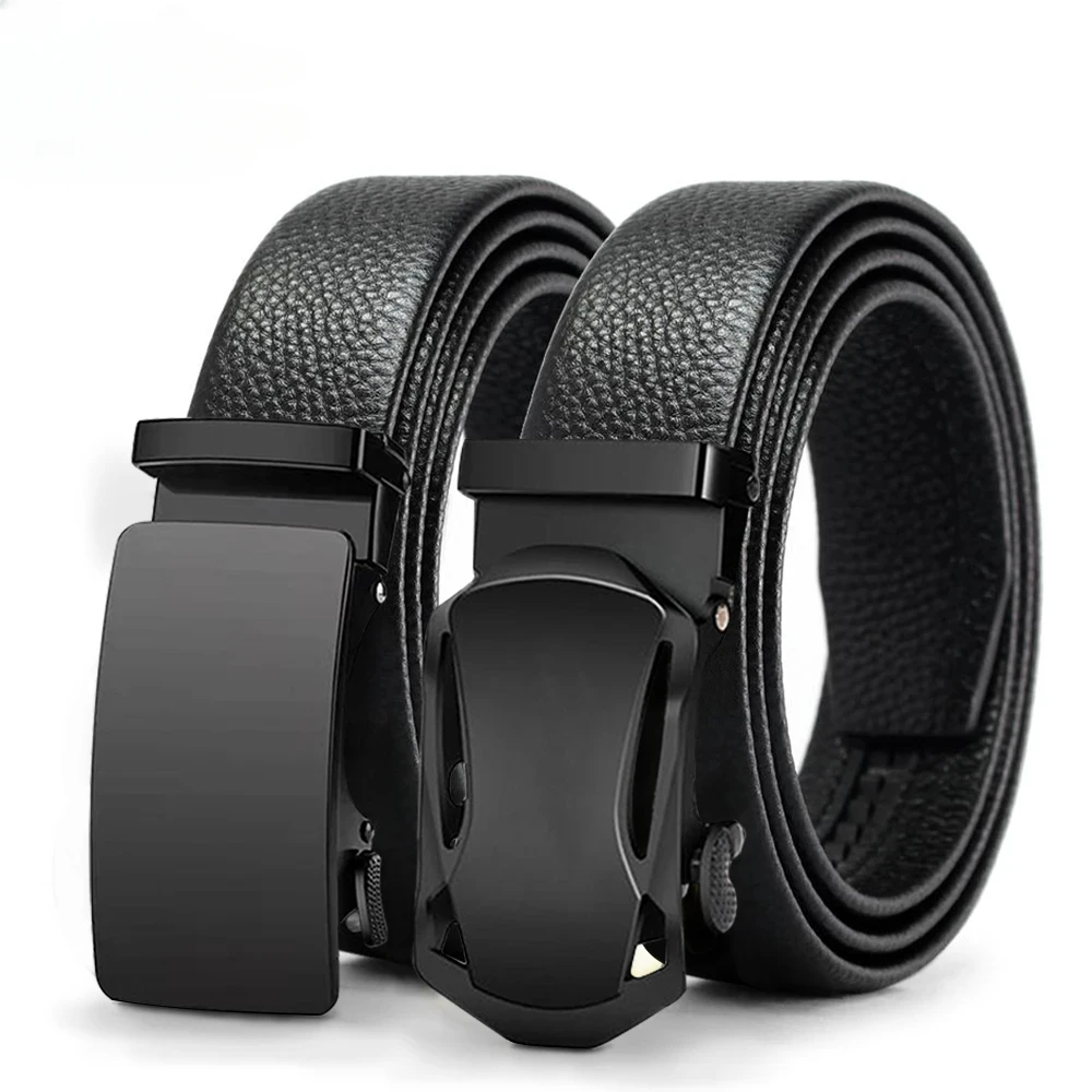 Mens Leather Belt Automatic Genuine Leather Belts Top Quality Cow Strap Adjustable Belts Jeans Belt for Men Gifts 115 125 130cm