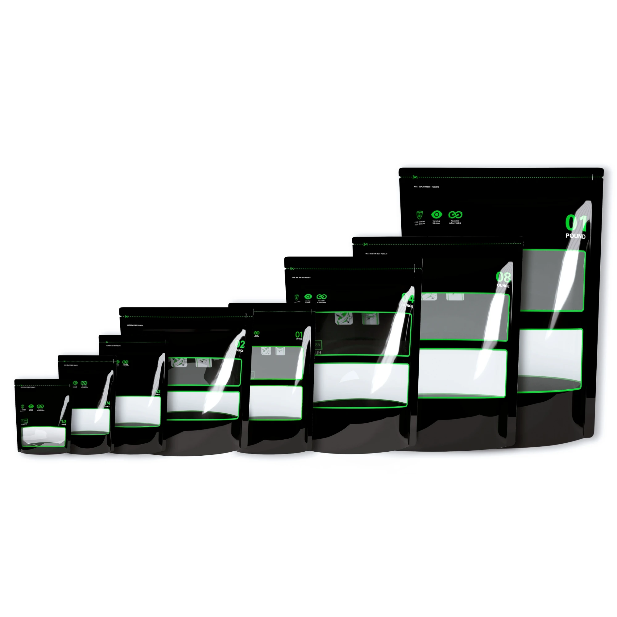 1/8 унции ~ 1 фунт Пакеты для хранения