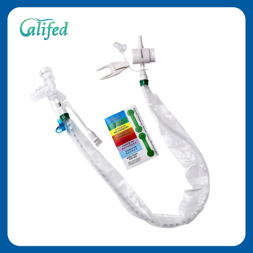 Califed Medical — Sonde d'aspiration fermée 72 h, coudée en forme de L, pour respirateur, tube endotrachéal, trachéotomie et soins intensifs