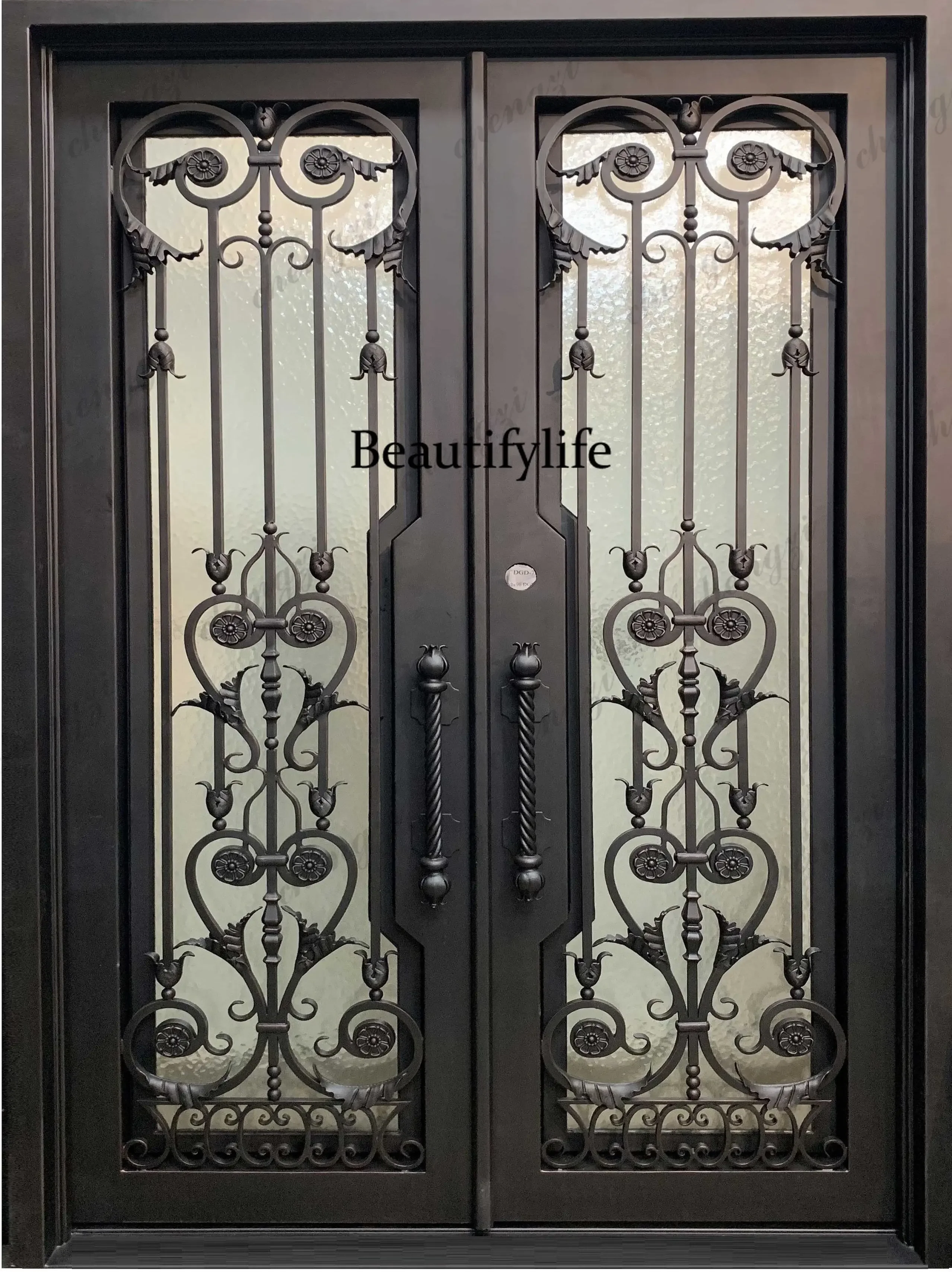 Y136  Customization High Quality Double Iron Doors Iron Safety Door Design Exterior Iron French Doors