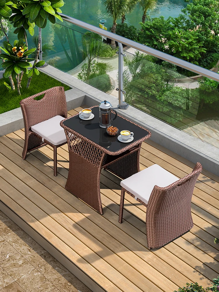 Purple leaf balcony table and chair combination creative leisure small apartment one table two chairs coffee table reading