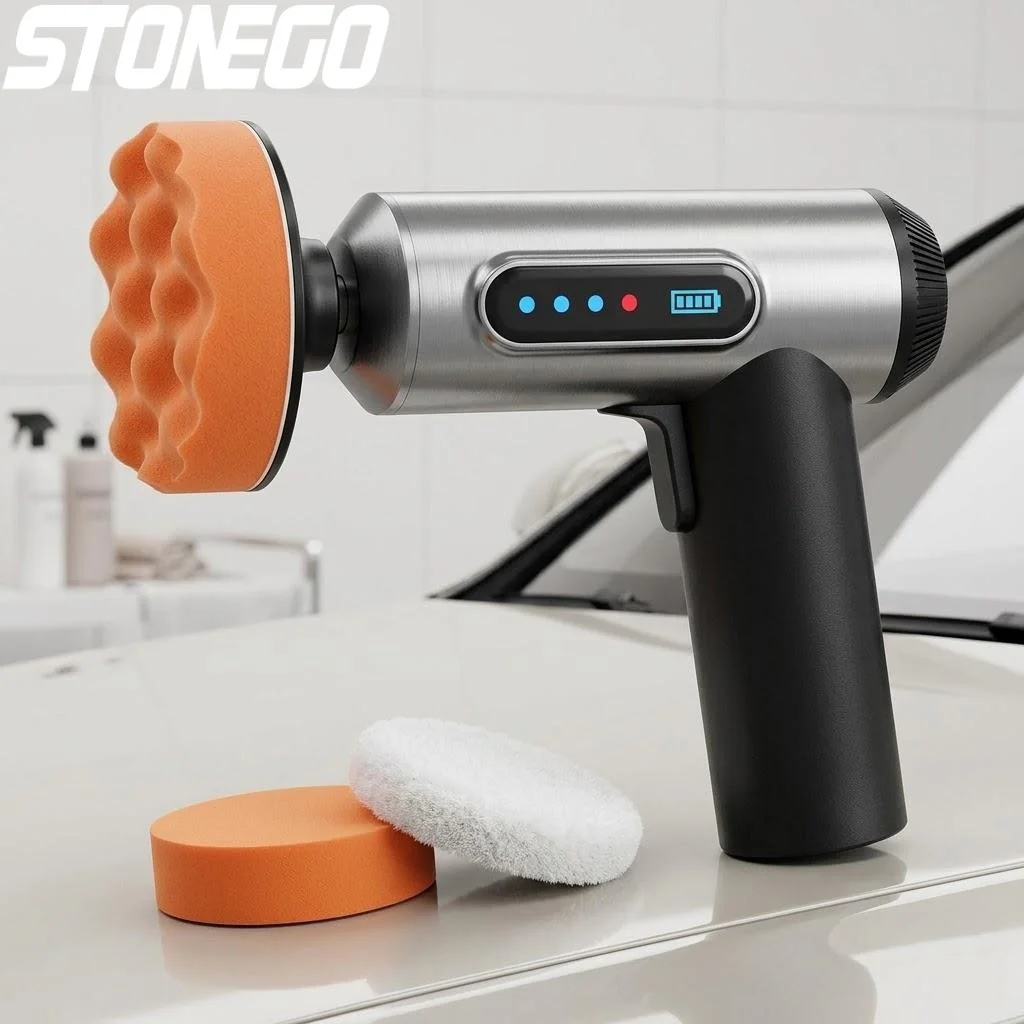 

Handheld Wireless Car Polisher USB Charging Digital Display Auto Detailing Waxing Kit for Home Use