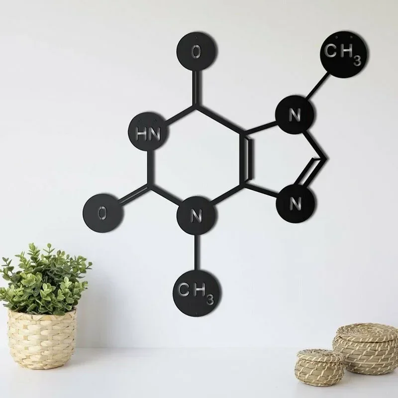 Chocolate Symbol Theobromine Molecule Metal Wall Decor Metal Wall Art Home Living Room Interior Decoration Metal Art