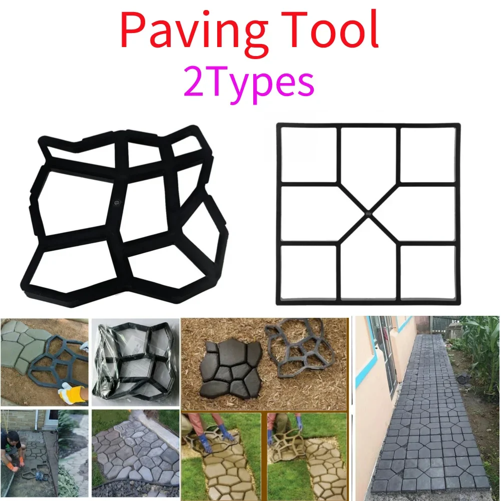 2 arten Garten Spaziergang Pflaster Beton Form DIY Manuell Pflaster Zement Ziegel Stein Straße Beton