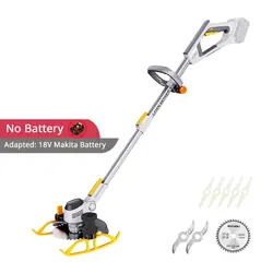 18V Cordless Electric Brush Cutter Retractable Home Stringless Weed Eater Trimmer Handheld Lawn Mower for Lawn Yard Garden