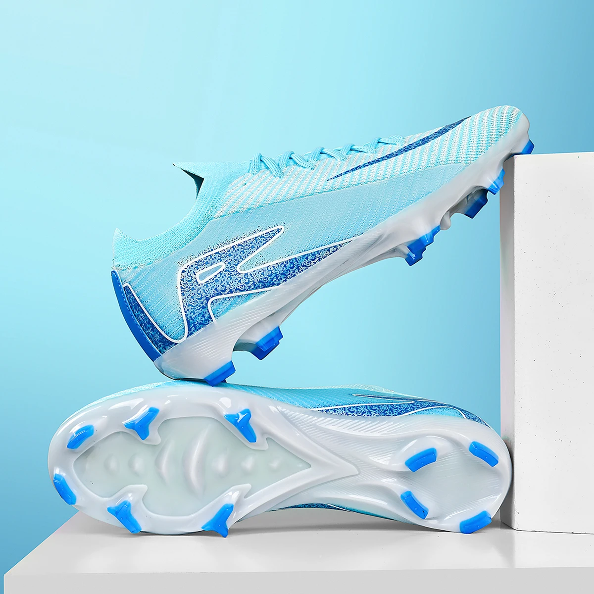 Men AG FG Soccer Cleats Shock Absorbing PU Anti Slip Studs For Adult Outdoor Lawn High Intensity Football Training Sessions
