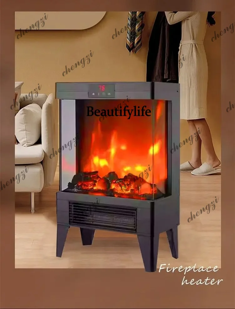 P182 European heating fireplace simulated charcoal burning flame, heightened model 2000W three-second heating fireplace