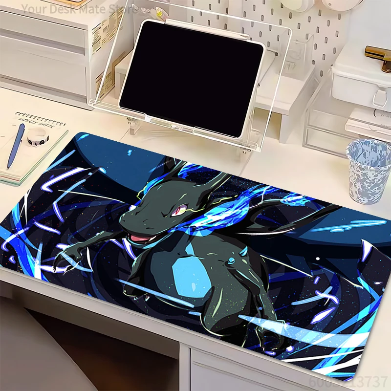 

Large Mouse Pad P-Pokemon Charizard Locking Edge Carpet Laptop Pc Gamer Keyboard Mat Mousepad Edge White Tassel Rubber Table Mat