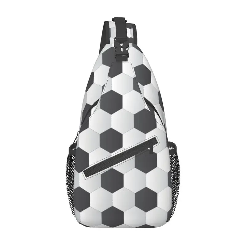 Cool Sports Soccer Ball Pattern Sling Crossbody Backpack Men Football Shoulder Chest Bags for Hiking