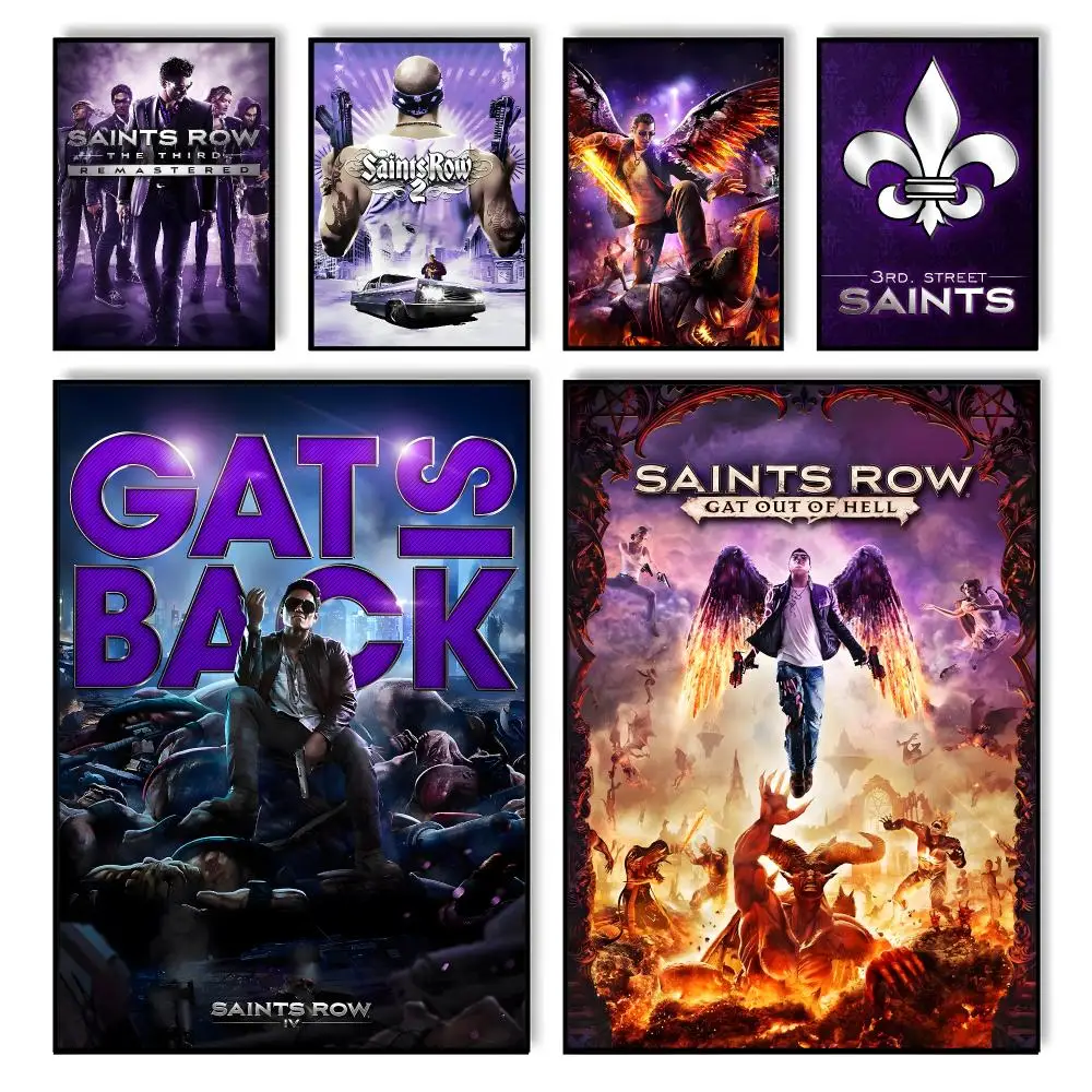 Saints Row Open World Game Poster HD Self Adhesive Waterproof Wall Art Ideal for Home Office Dorm Bedroom Great Gift