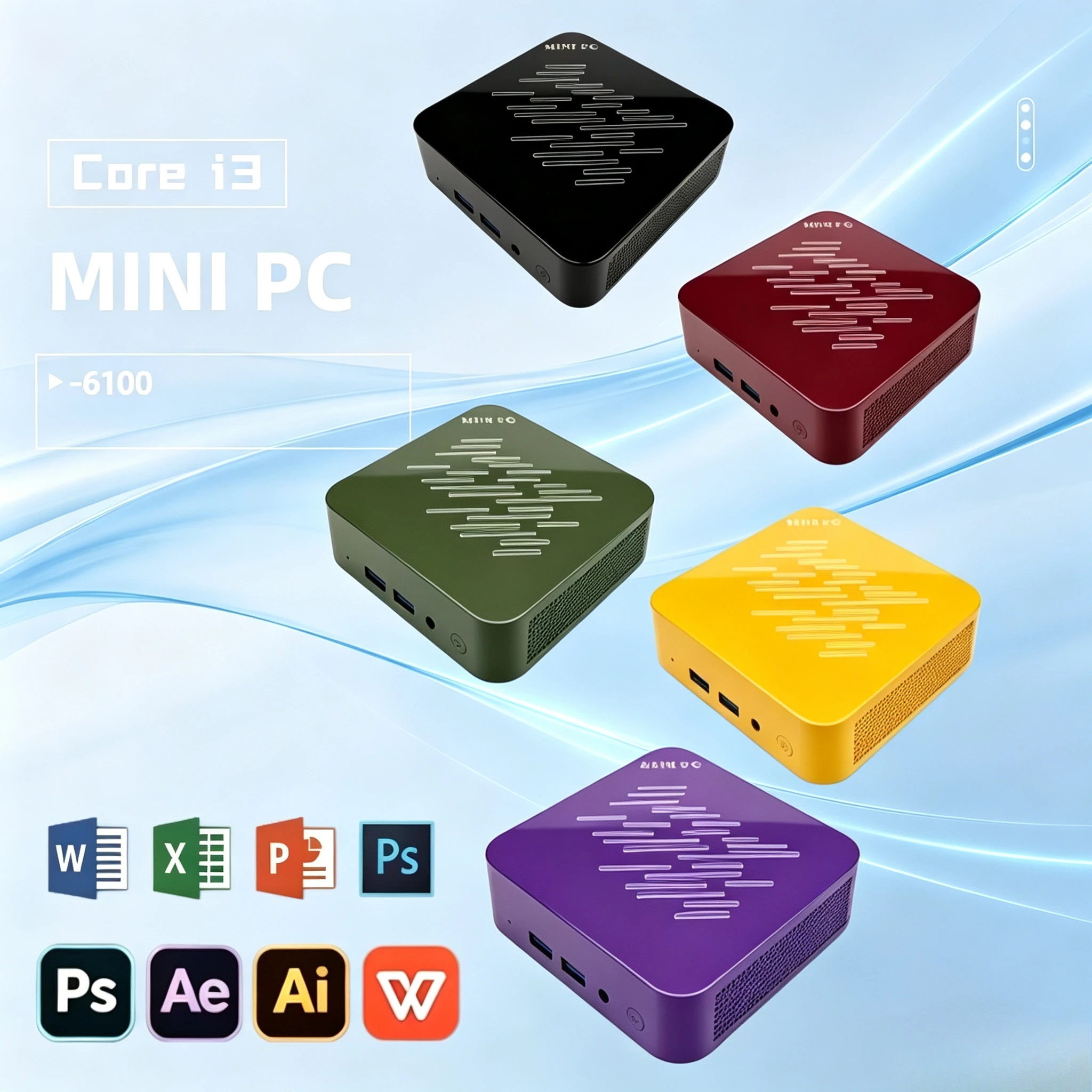 Mini pc  Intel Core I3-6100 16GB RAM 1/2TB SSD Bluetooth 5.2 WiFi6 1000M Ethernet  Gaming Office Intel I9 Mini PC