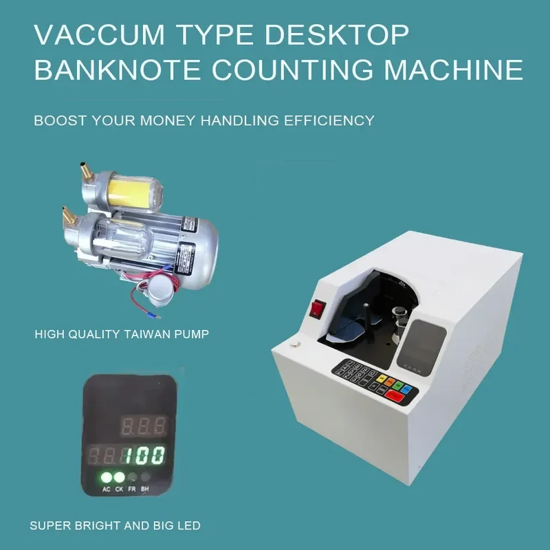 for 2600 Model Vacuum Money Counter Fast Cash Bundle Note Counting Machine Banknote Bill Counter Currency Detector for
